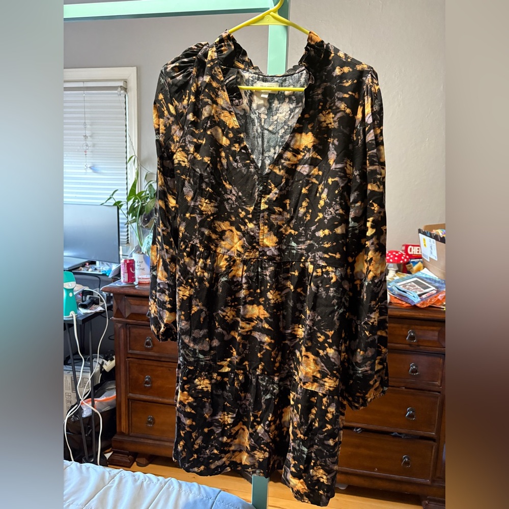 True Craft Blue and Orange Tie Dye Dress